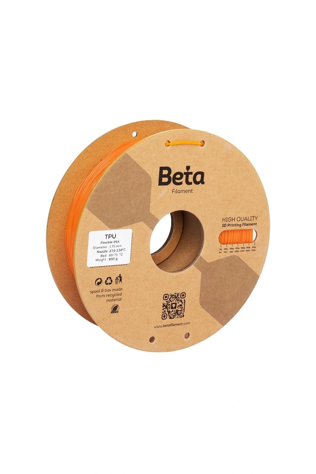 Beta TPU 95A Filament Turuncu - 1.75mm