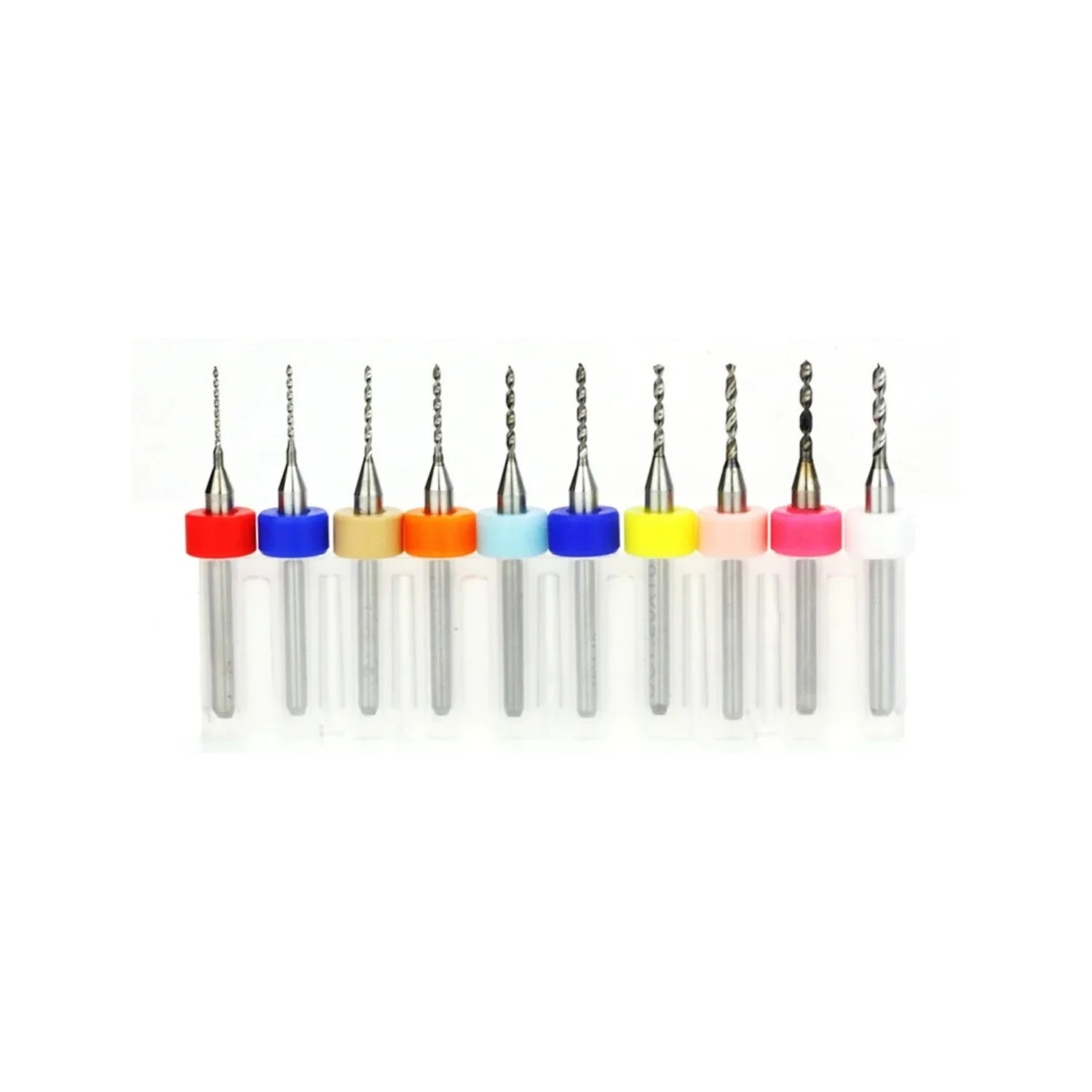 PCB Mini CNC Mikro Karbür Matkap Ucu Seti - 10 Adet 0.6mm-1.5mm Drill Bits