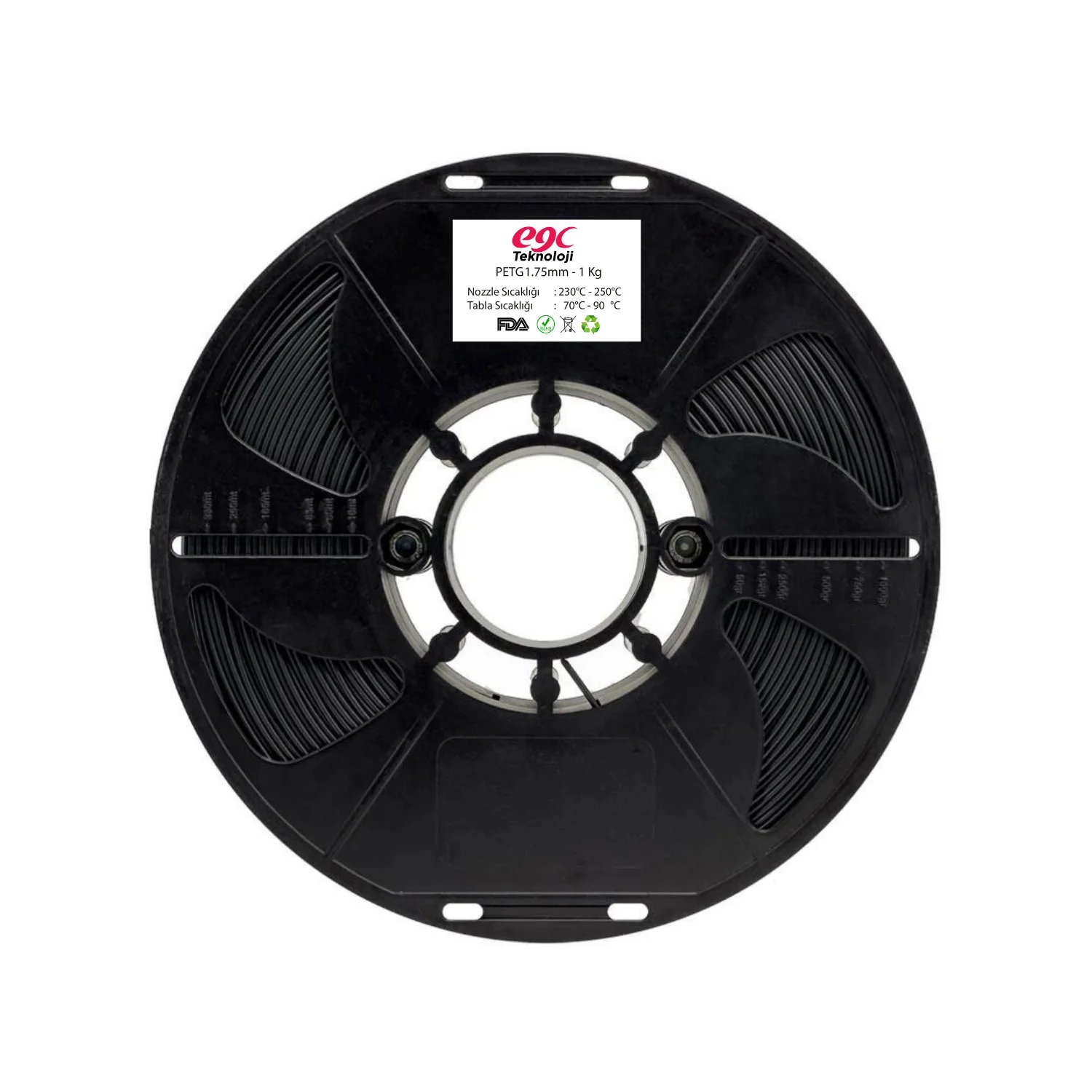 EGC Siyah Petg Filament - 1.75mm - 1Kg