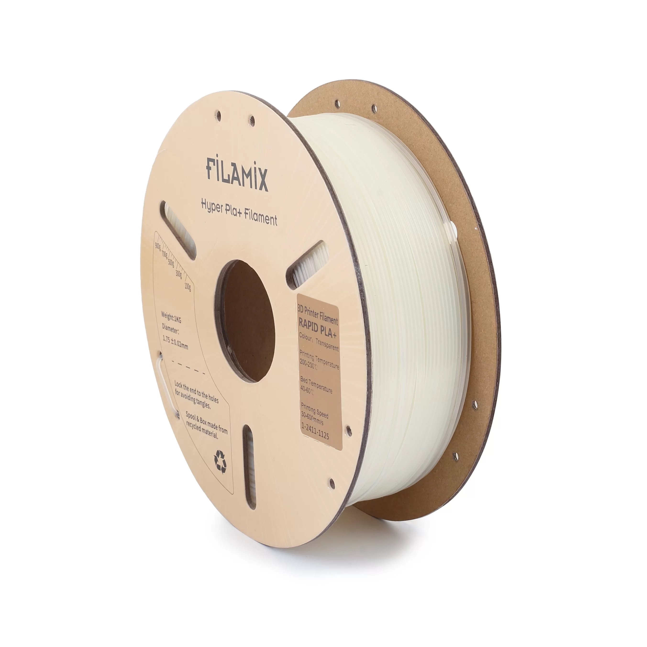 Filamix Transparan Hyper Speed PLA Filament - 1.75mm - 1 Kg