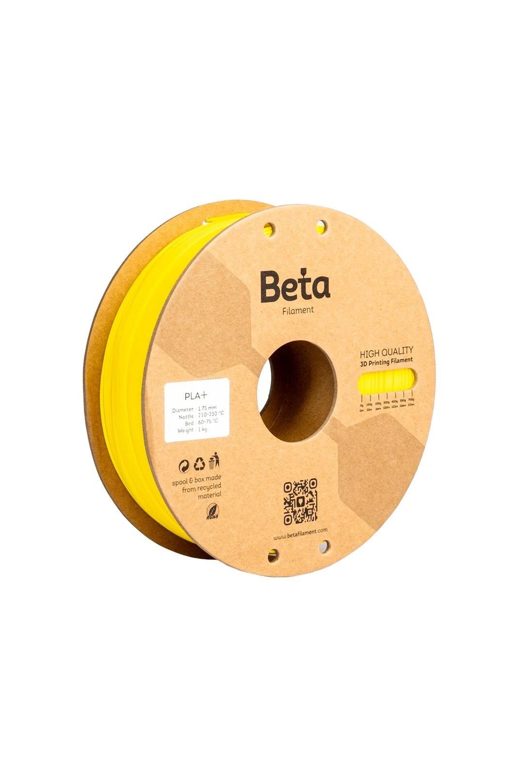 BETA Sarı PLA+ Filament - 1.75mm - 1 Kg
