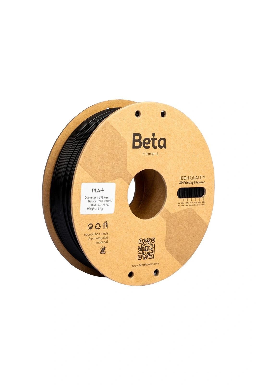 BETA Siyah PLA+ Filament - 1.75mm - 1 Kg