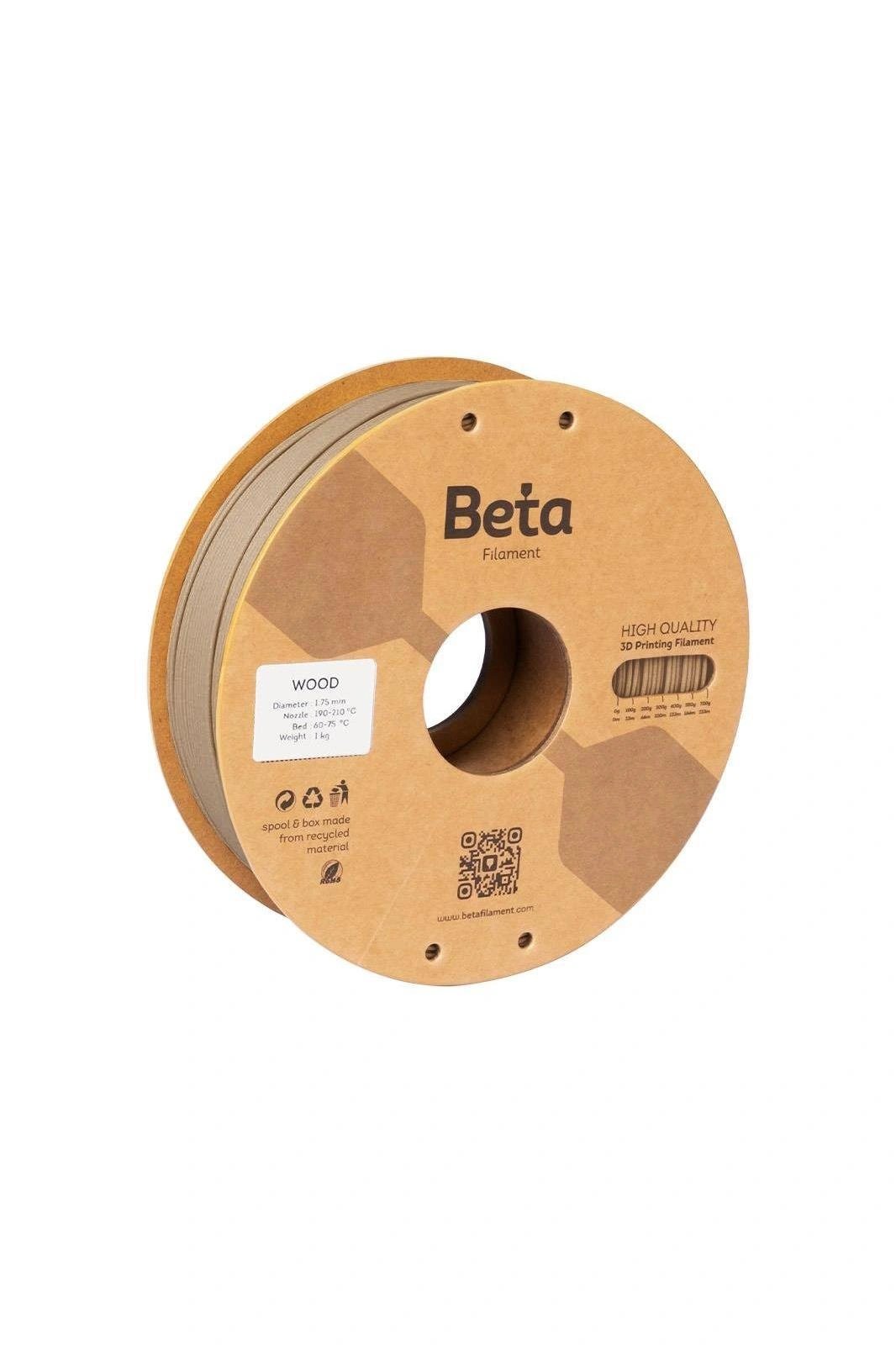 BETA PLA-Dark Wood Filament – Koyu Ahşap - 1.75mm - 1 Kg